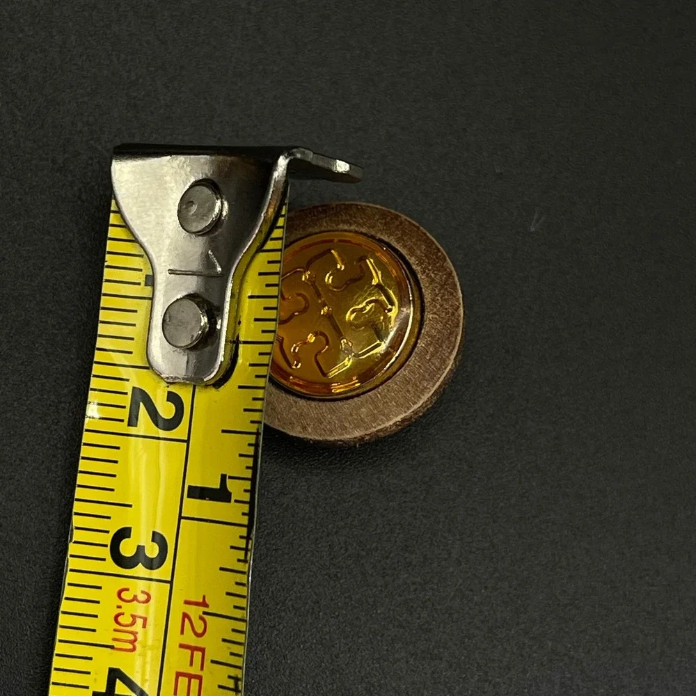 Tory Burch Replacement T Logo‎ Buttons Women Brown Gold Wood 6pc Set 1